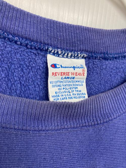 Champion REVERSE WEAVE（チャンピオン リバース ウィーブ）Champion REVERSE WEAVE (チャンピオン リバース ウィーブ) ラバープリントスウェット ラベンダー サイズ:Lの古着・服飾アイテム