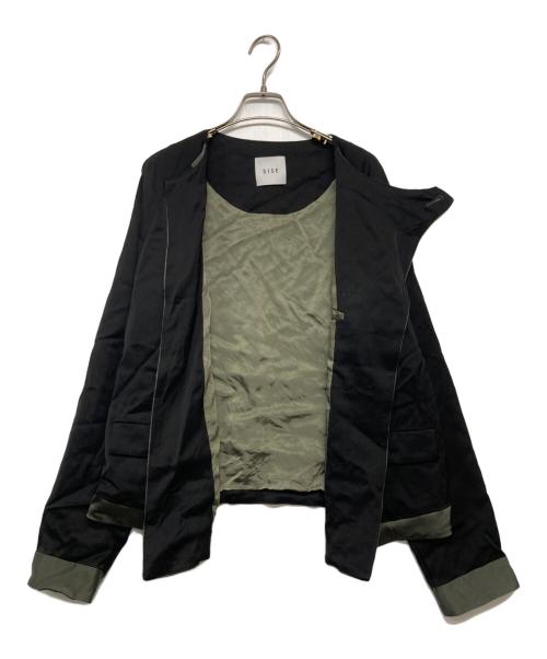 Sise（シセ）Sise (シセ) レーヨンテーラードジャケット ブラック×カーキ サイズ:２の古着・服飾アイテム