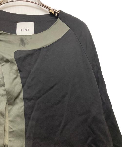 Sise（シセ）Sise (シセ) レーヨンテーラードジャケット ブラック×カーキ サイズ:２の古着・服飾アイテム