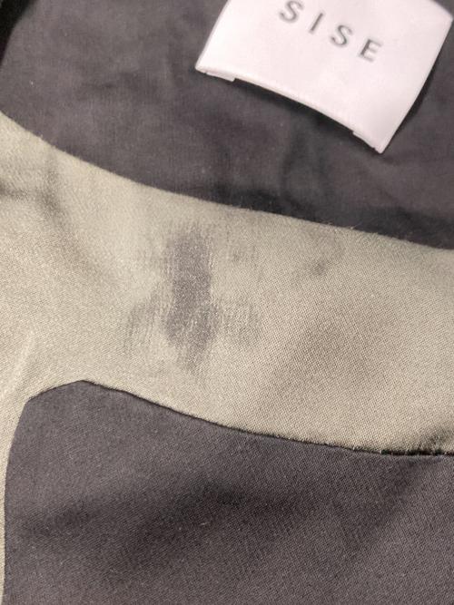 Sise（シセ）Sise (シセ) レーヨンテーラードジャケット ブラック×カーキ サイズ:２の古着・服飾アイテム