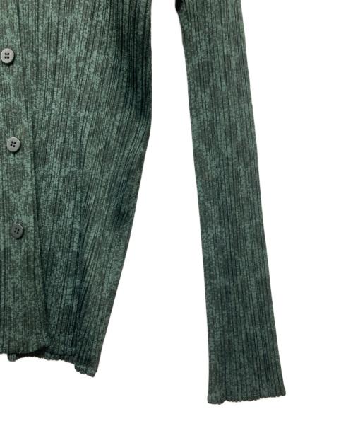 PLEATS PLEASE（プリーツプリーズ）PLEATS PLEASE (プリーツプリーズ) 転写プリント プリーツシャツ グリーン サイズ:3の古着・服飾アイテム