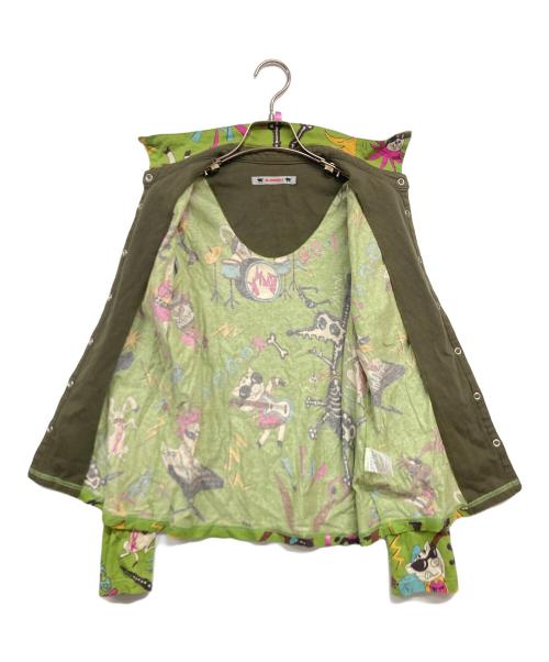 OLLEBOREBLA（アルベロベロ）OLLEBOREBLA (アルベロベロ) プリントシャツ 黄緑 サイズ:記載なし（実寸サイズを参照ください）の古着・服飾アイテム