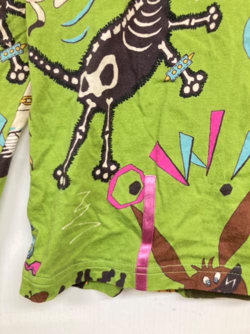 OLLEBOREBLA（アルベロベロ）OLLEBOREBLA (アルベロベロ) プリントシャツ 黄緑 サイズ:記載なし（実寸サイズを参照ください）の古着・服飾アイテム