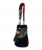 SALASUSUサラスースー）の古着「本革 ブレイディングハンドルバッグ」｜ブラック