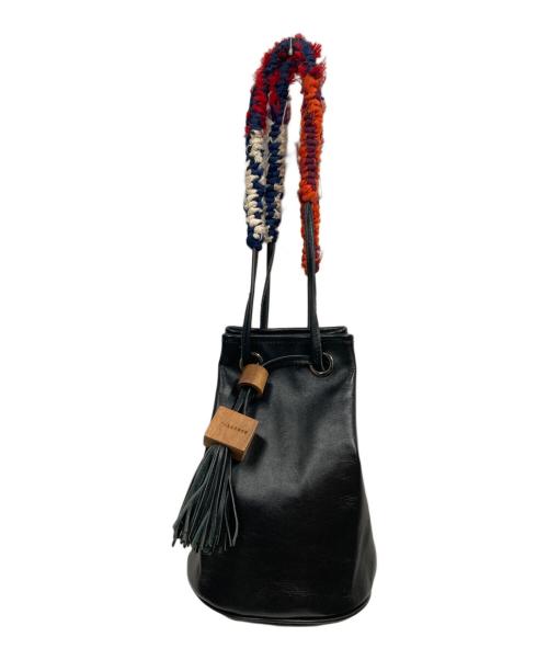 SALASUSU（サラスースー）SALASUSU (サラスースー) 本革 ブレイディングハンドルバッグ ブラックの古着・服飾アイテム