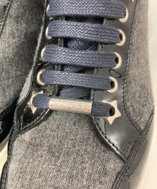 JIMMY CHOO（ジミーチュウ）JIMMY CHOO (ジミーチュウ) ミッドカットスニーカー グレー×ブラック サイズ:37の古着・服飾アイテム