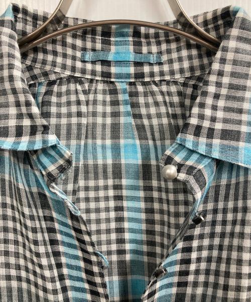 SANYOCOAT（サンヨーコート）SANYOCOAT (サンヨーコート) ラミーチェックシャツワンピース スカイブルー サイズ:38の古着・服飾アイテム