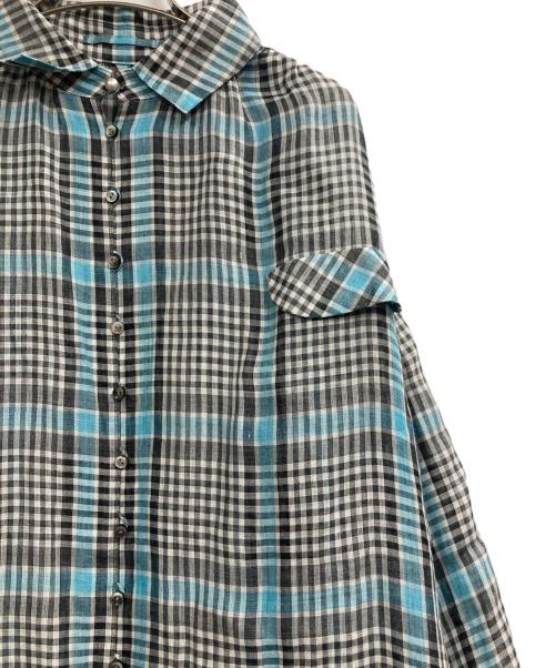 SANYOCOAT（サンヨーコート）SANYOCOAT (サンヨーコート) ラミーチェックシャツワンピース スカイブルー サイズ:38の古着・服飾アイテム