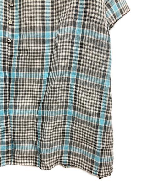 SANYOCOAT（サンヨーコート）SANYOCOAT (サンヨーコート) ラミーチェックシャツワンピース スカイブルー サイズ:38の古着・服飾アイテム