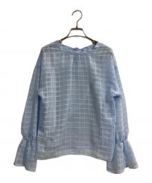 BLUE LABEL CRESTBRIDGE（ブルーレーベルクレストブリッジ）の古着「シフォンボウタイブラウス」｜スカイブルー