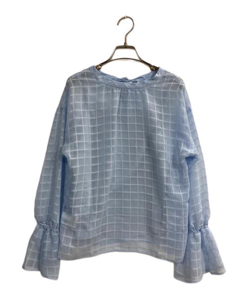 BLUE LABEL CRESTBRIDGE（ブルーレーベルクレストブリッジ）BLUE LABEL CRESTBRIDGE (ブルーレーベルクレストブリッジ) シフォンボウタイブラウス スカイブルー サイズ:36の古着・服飾アイテム