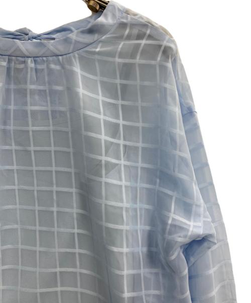 BLUE LABEL CRESTBRIDGE（ブルーレーベルクレストブリッジ）BLUE LABEL CRESTBRIDGE (ブルーレーベルクレストブリッジ) シフォンボウタイブラウス スカイブルー サイズ:36の古着・服飾アイテム