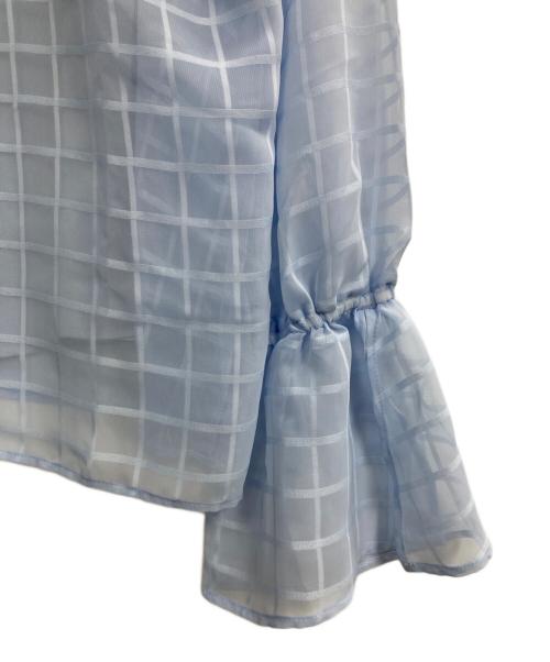 BLUE LABEL CRESTBRIDGE（ブルーレーベルクレストブリッジ）BLUE LABEL CRESTBRIDGE (ブルーレーベルクレストブリッジ) シフォンボウタイブラウス スカイブルー サイズ:36の古着・服飾アイテム