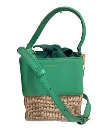 VIOLAd'ORO（ヴィオラドーロ）の古着「2WAYカゴバッグ」｜グリーン×ベージュ