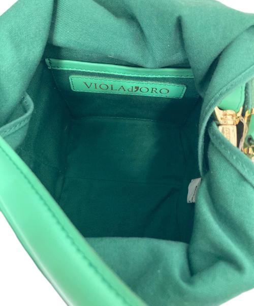 VIOLAd'ORO（ヴィオラドーロ）VIOLAd'ORO (ヴィオラドーロ) 2WAYカゴバッグ グリーン×ベージュの古着・服飾アイテム