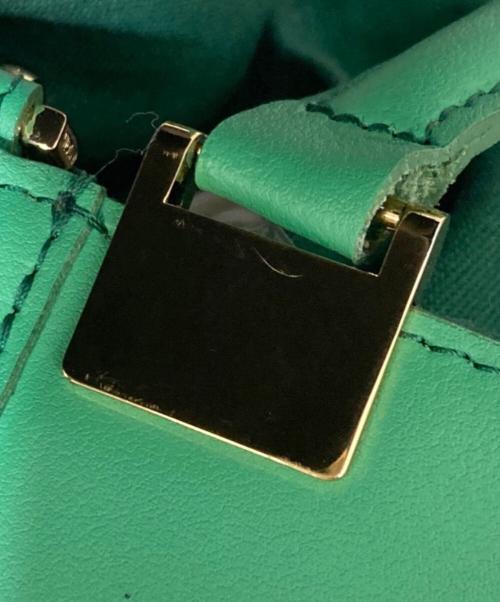 VIOLAd'ORO（ヴィオラドーロ）VIOLAd'ORO (ヴィオラドーロ) 2WAYカゴバッグ グリーン×ベージュの古着・服飾アイテム