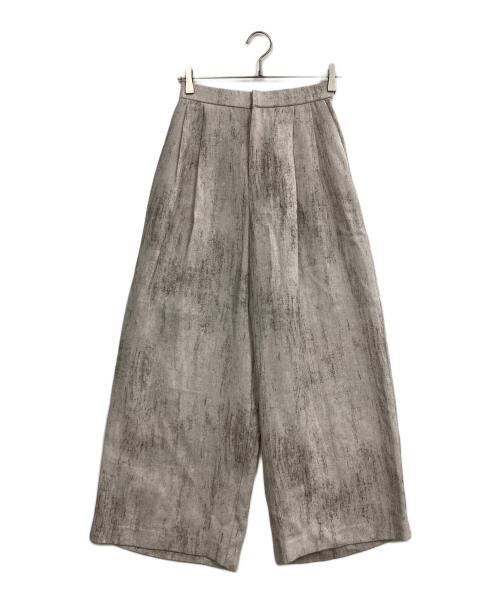 DOUDOU（ドゥドゥ）DOUDOU (ドゥドゥ) ニュアンス柄タックパンツ ベージュ サイズ:F 未使用品の古着・服飾アイテム