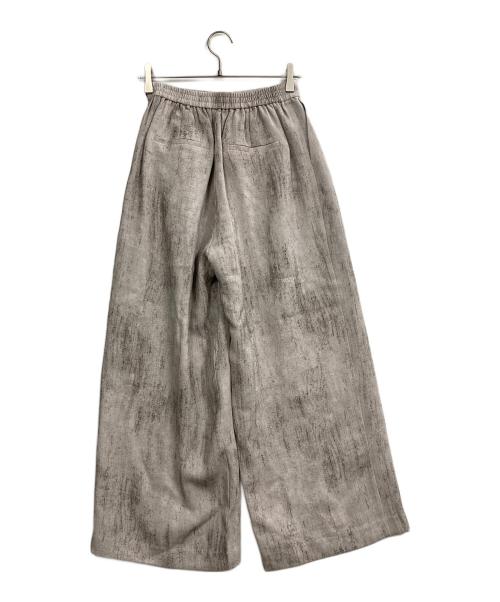 DOUDOU（ドゥドゥ）DOUDOU (ドゥドゥ) ニュアンス柄タックパンツ ベージュ サイズ:F 未使用品の古着・服飾アイテム