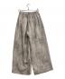 DOUDOU (ドゥドゥ) ニュアンス柄タックパンツ ベージュ サイズ:F 未使用品：7000円
