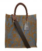 EARイア）の古着「柄トートバッグ」｜ベージュ×ブルー