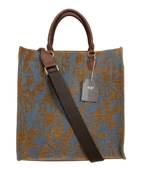 EAR（イア）EAR (イア) 柄トートバッグ ベージュ×ブルー 未使用品の古着・服飾アイテム