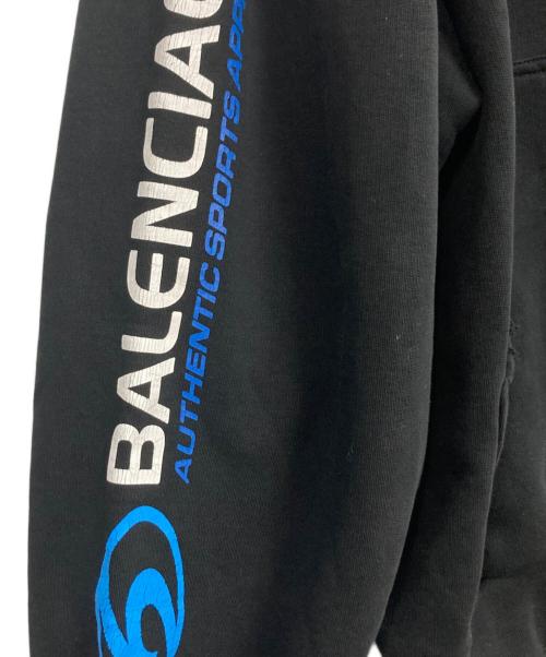 BALENCIAGA（バレンシアガ）BALENCIAGA (バレンシアガ) 24SS Round Hoodie ブラック サイズ:3の古着・服飾アイテム