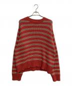 stussyステューシー）の古着「CHUNKY COTTON STRIPE SWEATER」｜レッド