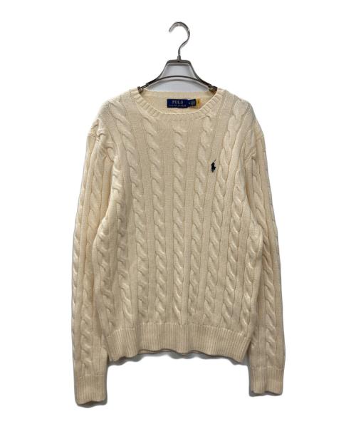 POLO RALPH LAUREN（ポロ・ラルフローレン）POLO RALPH LAUREN (ポロ・ラルフローレン) ケーブルニット ベージュ サイズ:Mの古着・服飾アイテム