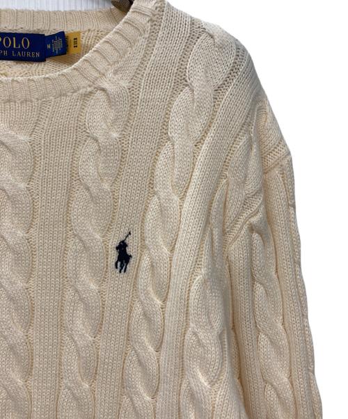 POLO RALPH LAUREN（ポロ・ラルフローレン）POLO RALPH LAUREN (ポロ・ラルフローレン) ケーブルニット ベージュ サイズ:Mの古着・服飾アイテム