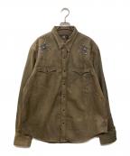 RRLダブルアールエル）の古着「スリム フィット スタデッド デニム ウエスタン シャツ」｜ブラウン