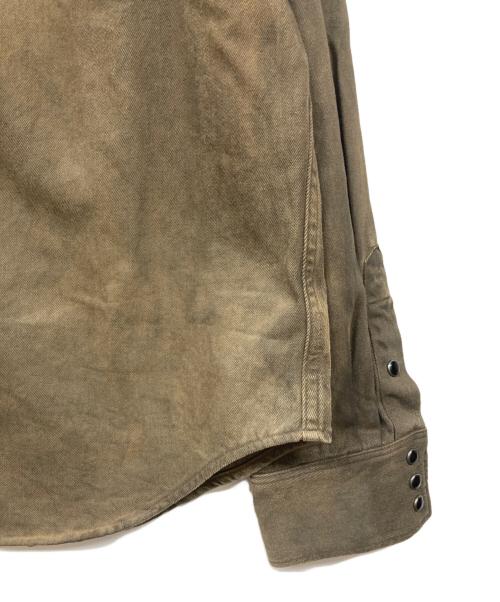 RRL（ダブルアールエル）RRL (ダブルアールエル) スリム フィット スタデッド デニム ウエスタン シャツ ブラウン サイズ:XLの古着・服飾アイテム