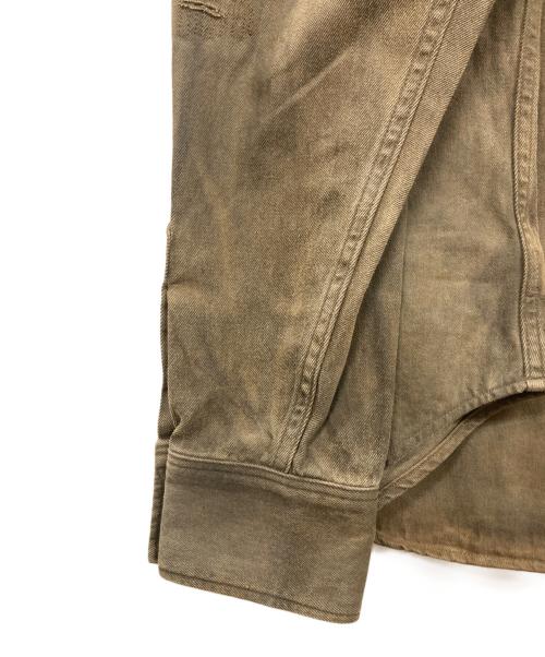 RRL（ダブルアールエル）RRL (ダブルアールエル) スリム フィット スタデッド デニム ウエスタン シャツ ブラウン サイズ:XLの古着・服飾アイテム