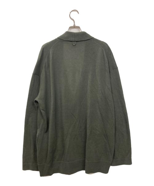 MARGARET HOWELL（マーガレットハウエル）MARGARET HOWELL (マーガレットハウエル) リネンコットンショールカラー長袖ニットカーディガン グリーン サイズ:Freeの古着・服飾アイテム