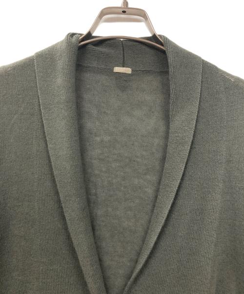 MARGARET HOWELL（マーガレットハウエル）MARGARET HOWELL (マーガレットハウエル) リネンコットンショールカラー長袖ニットカーディガン グリーン サイズ:Freeの古着・服飾アイテム