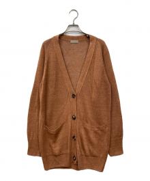 MARGARET HOWELL（マーガレットハウエル）の古着「リネンニットカーディガン」｜オレンジ