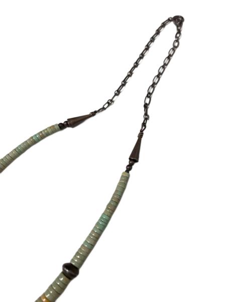 INDIAN JEWERY（インディアン ジュエリー）INDIAN JEWERY (インディアン ジュエリー) フェザーネックレス ライトグリーンの古着・服飾アイテム