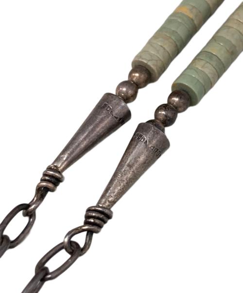 INDIAN JEWERY（インディアン ジュエリー）INDIAN JEWERY (インディアン ジュエリー) フェザーネックレス ライトグリーンの古着・服飾アイテム