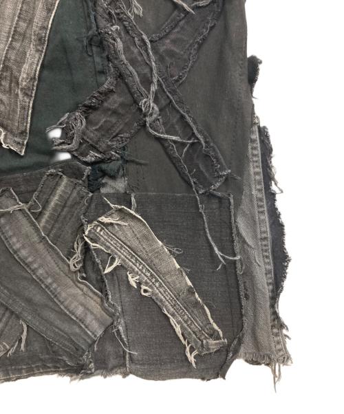 USED（ユーズド）USED (ユーズド) 再構築デニムパンツ ブラック サイズ:不明（実寸サイズをご確認ください）の古着・服飾アイテム