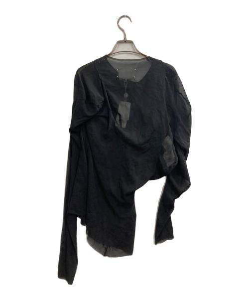 Maison Margiela（メゾンマルジェラ）Maison Margiela (メゾンマルジェラ) シアーアシンメトリードレープカットソー ブラック サイズ:36の古着・服飾アイテム