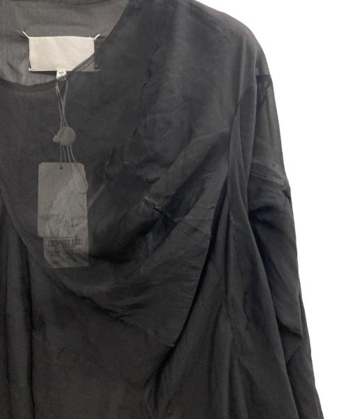 Maison Margiela（メゾンマルジェラ）Maison Margiela (メゾンマルジェラ) シアーアシンメトリードレープカットソー ブラック サイズ:36の古着・服飾アイテム