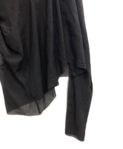 Maison Margiela（メゾンマルジェラ）Maison Margiela (メゾンマルジェラ) シアーアシンメトリードレープカットソー ブラック サイズ:36の古着・服飾アイテム