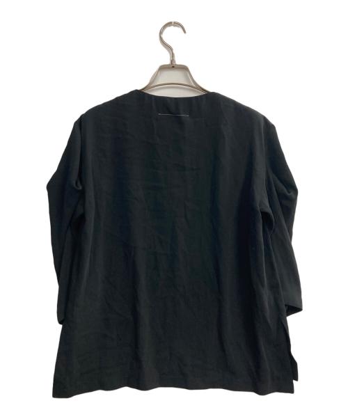 MM6 Maison Margiela（エムエムシックスメゾンマルジェラ）MM6 Maison Margiela (エムエムシックスメゾンマルジェラ) ドロップショルダーブラウス ブラック サイズ:36の古着・服飾アイテム