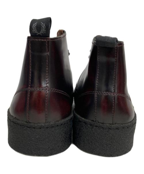 GEORGE COX（ジョージコックス）GEORGE COX (ジョージコックス) FRED PERRY (フレッドペリー) CREERER MID LEATHER ブラウン サイズ:27㎝の古着・服飾アイテム