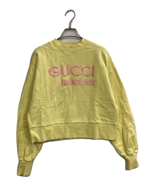 GUCCI（グッチ）GUCCI (グッチ) FIRENZE Crew Sweat イエロー サイズ:XXSの古着・服飾アイテム
