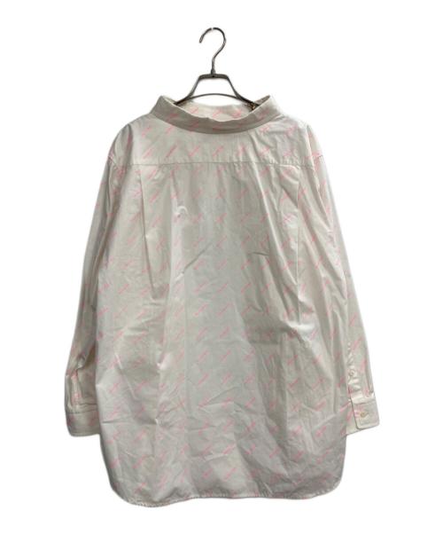 BALENCIAGA（バレンシアガ）BALENCIAGA (バレンシアガ) プルオーバーロングシャツ ホワイト×ピンク サイズ:34の古着・服飾アイテム
