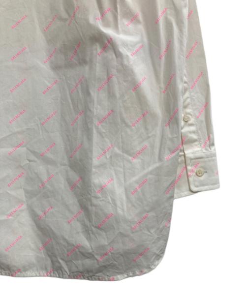 BALENCIAGA（バレンシアガ）BALENCIAGA (バレンシアガ) プルオーバーロングシャツ ホワイト×ピンク サイズ:34の古着・服飾アイテム