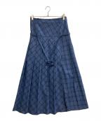 MAISON SPECIALメゾンスペシャル）の古着「Low Waist Maxi Pleated Skirt」｜ブルー