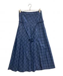 MAISON SPECIAL（メゾンスペシャル）の古着「Low Waist Maxi Pleated Skirt」｜ブルー