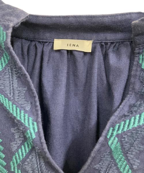 IENA（イエナ）IENA (イエナ) 刺繍ブラウス ネイビー サイズ:表記無し（実寸サイズをご参照下さい）の古着・服飾アイテム