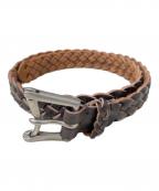 Halcyon Belt Companyハルシオンベルトカンパニー）の古着「編み込みレザーベルト」｜ブラウン